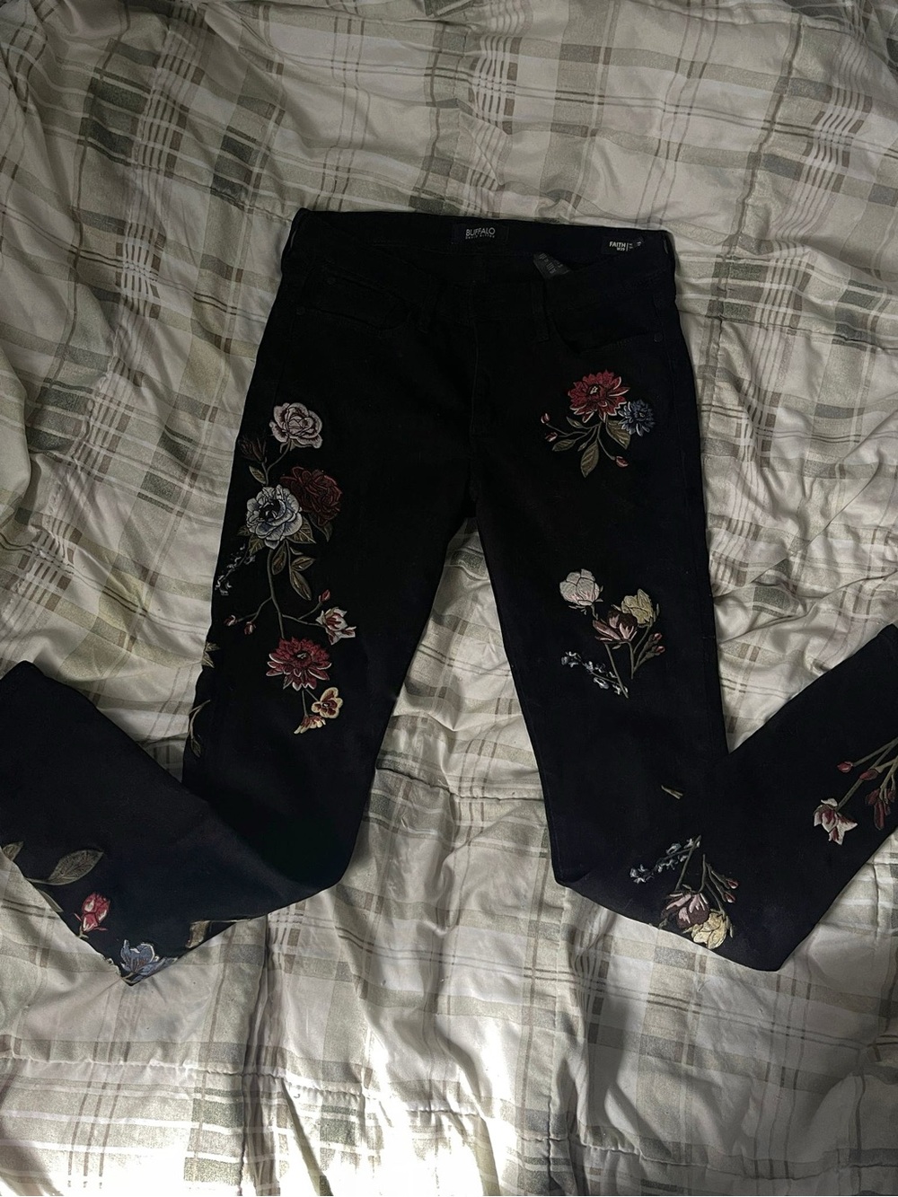 Buffalo David Bitton Black Denim Jeans with Logo Waistband